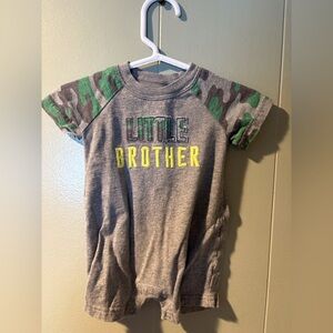 Carter's Gray and Green 'Little Brother' Tee